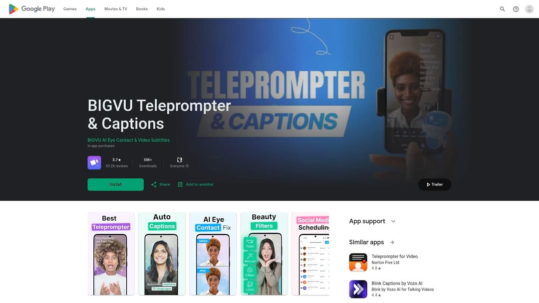 BIGVU Teleprompter & Captions