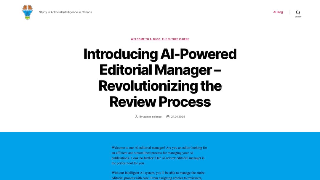 Artificial intelligence review editorial manager