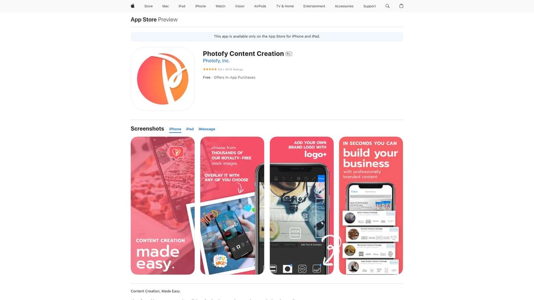 Photofy Content Creation