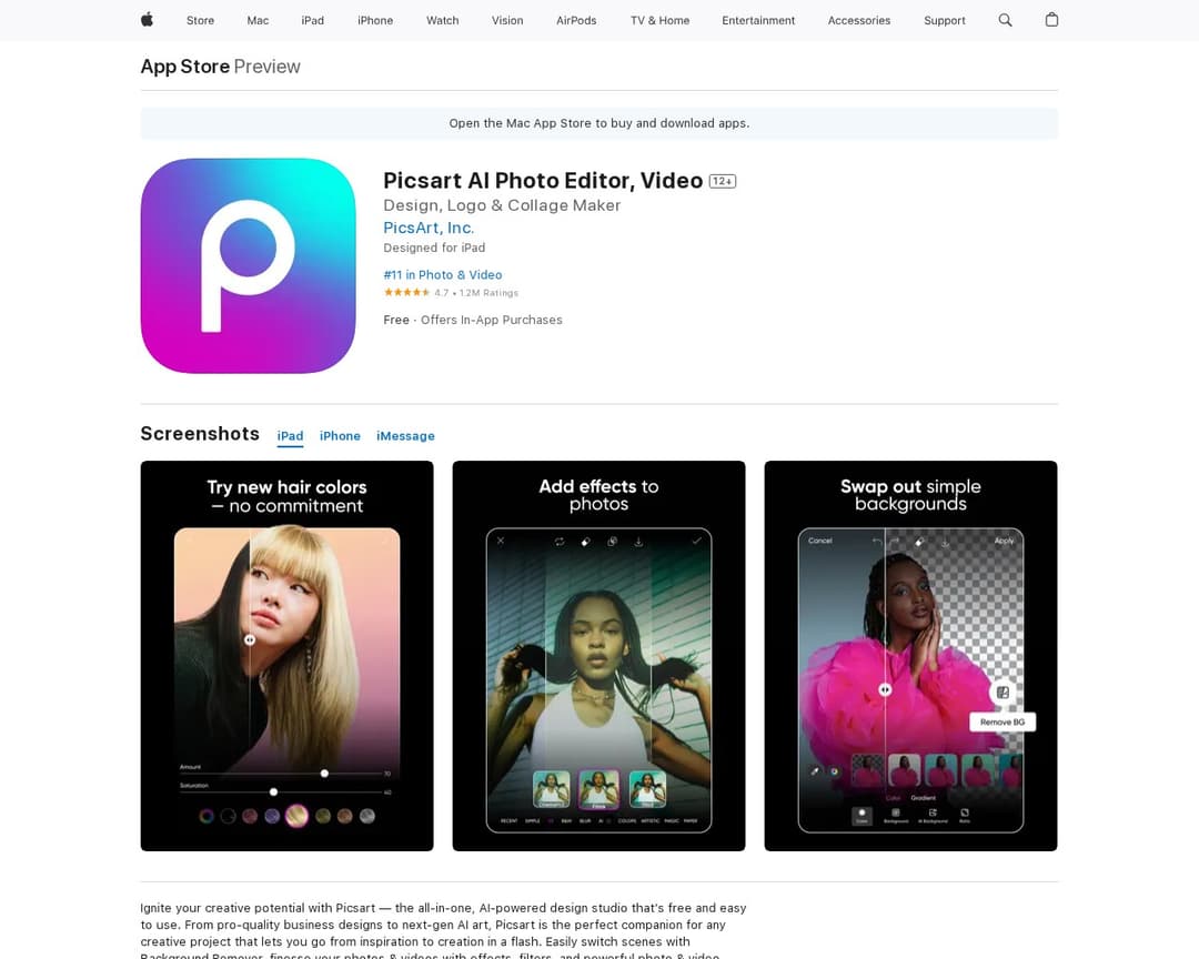 Picsart AI Photo Editor, Video