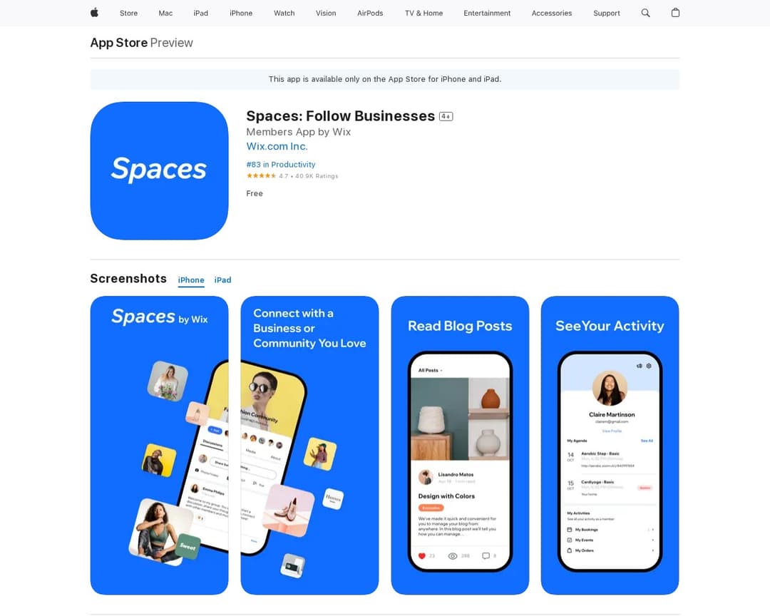 Spaces: Follow Businesses