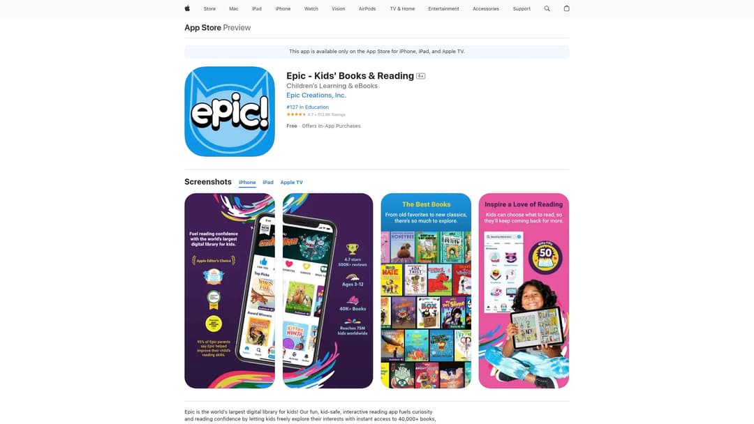 Epic - Kids' Books & Reading