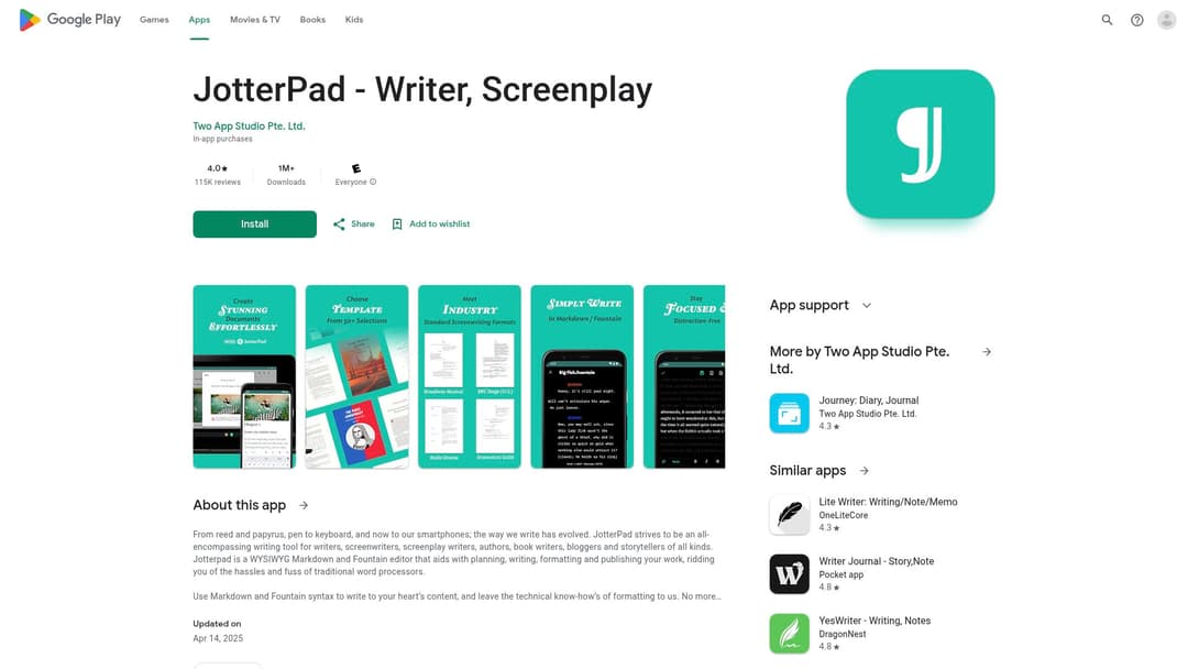 JotterPad - Writer, Screenplay