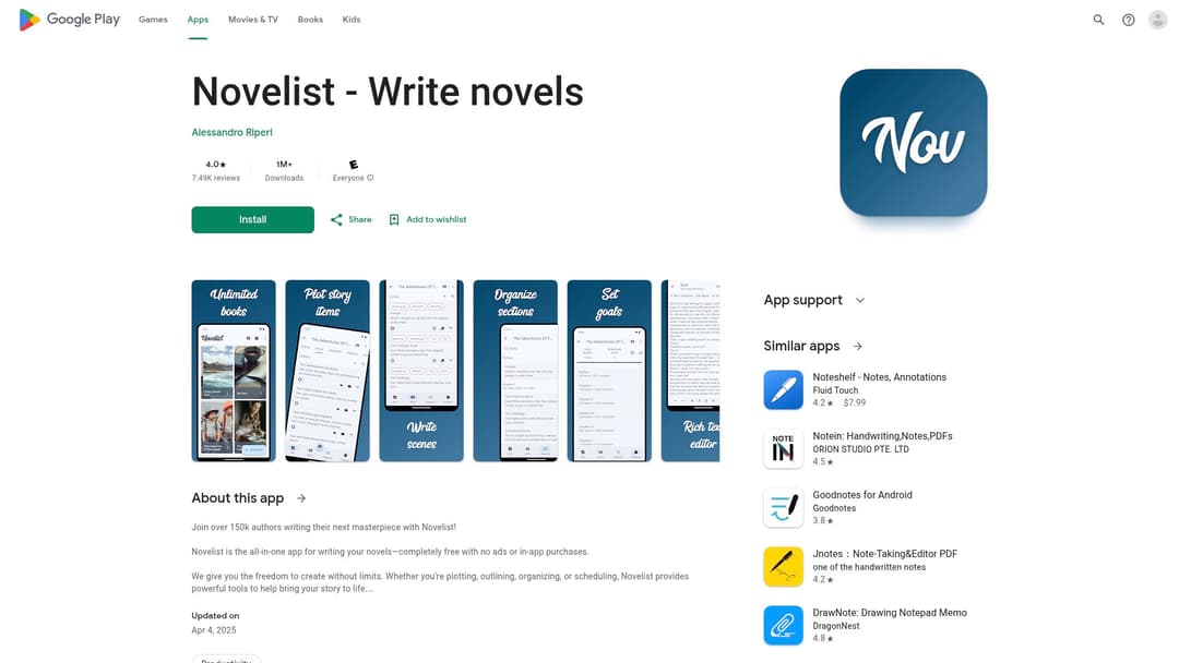 Novelist - Write novels