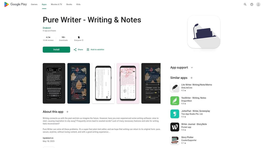 Pure Writer - Writing & Notes