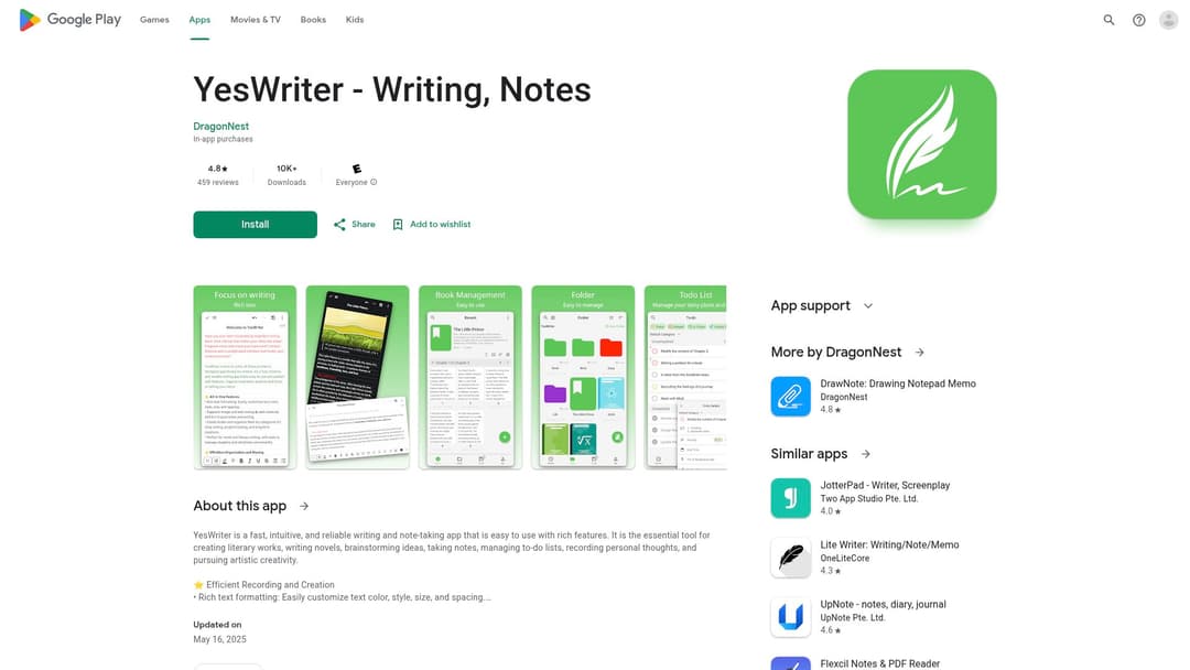YesWriter - Writing, Notes
