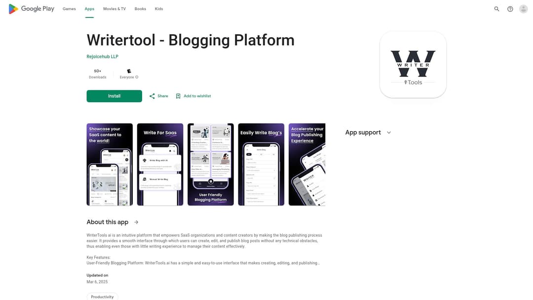 Writertool - Blogging Platform