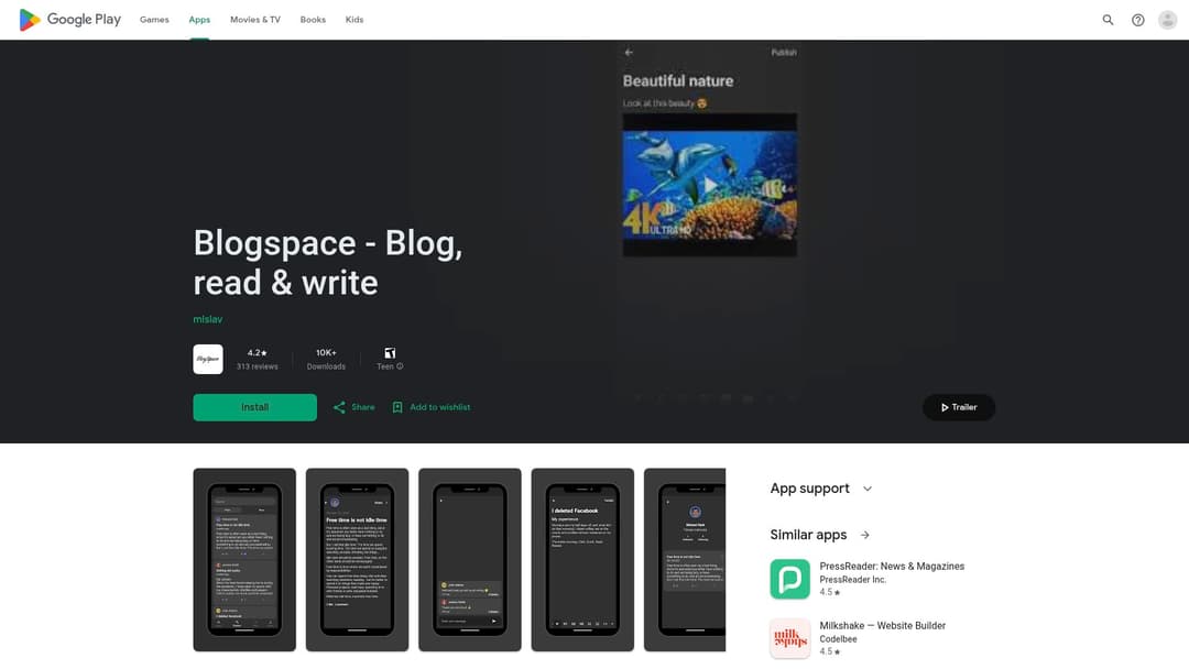 Blogspace - Blog, read & write