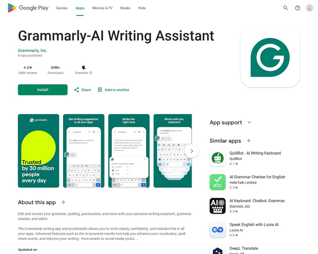 Grammarly-AI Writing Assistant