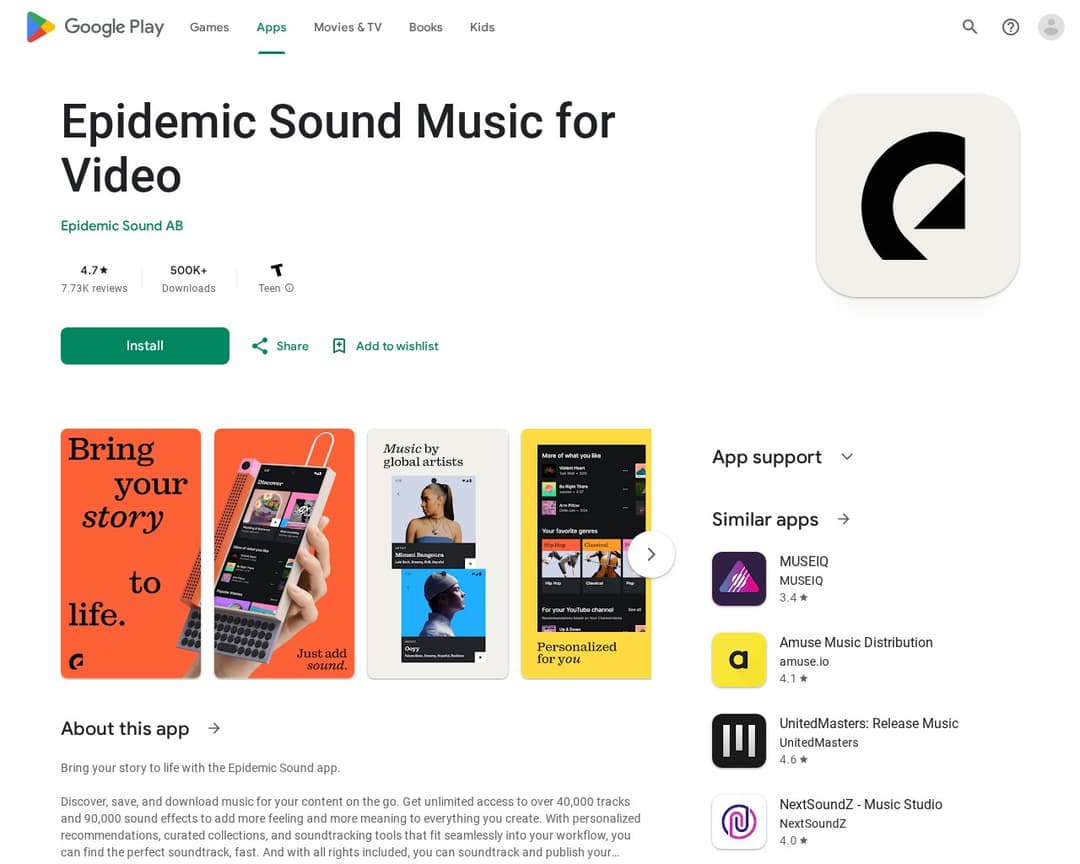 Epidemic Sound Music for Video