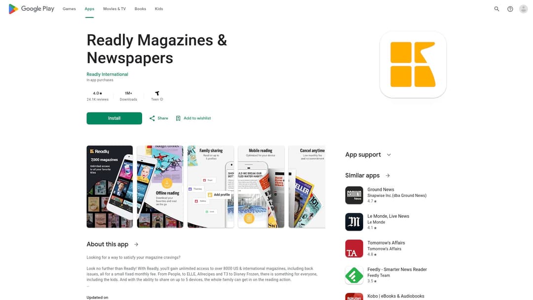 Readly Magazines & Newspapers