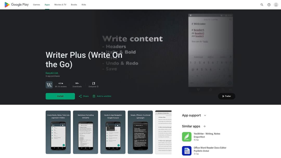 Writer Plus (Write On the Go)
