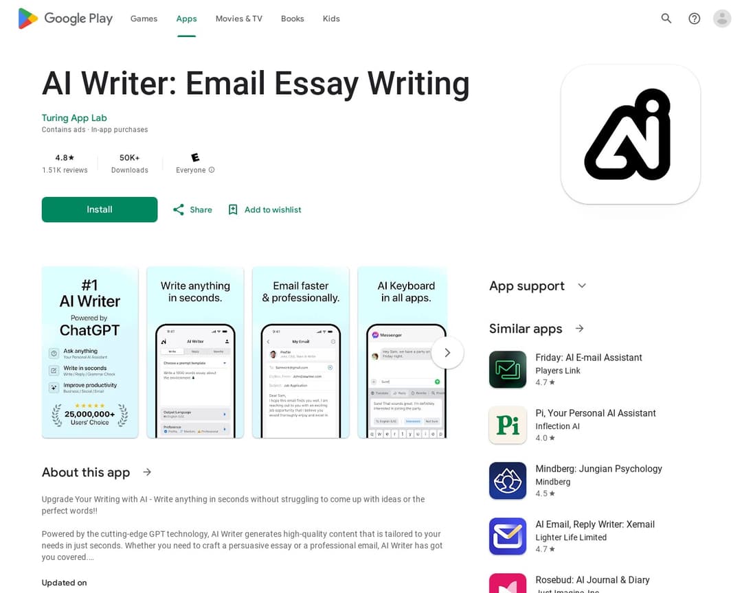 AI Writer: Email Essay Writing
