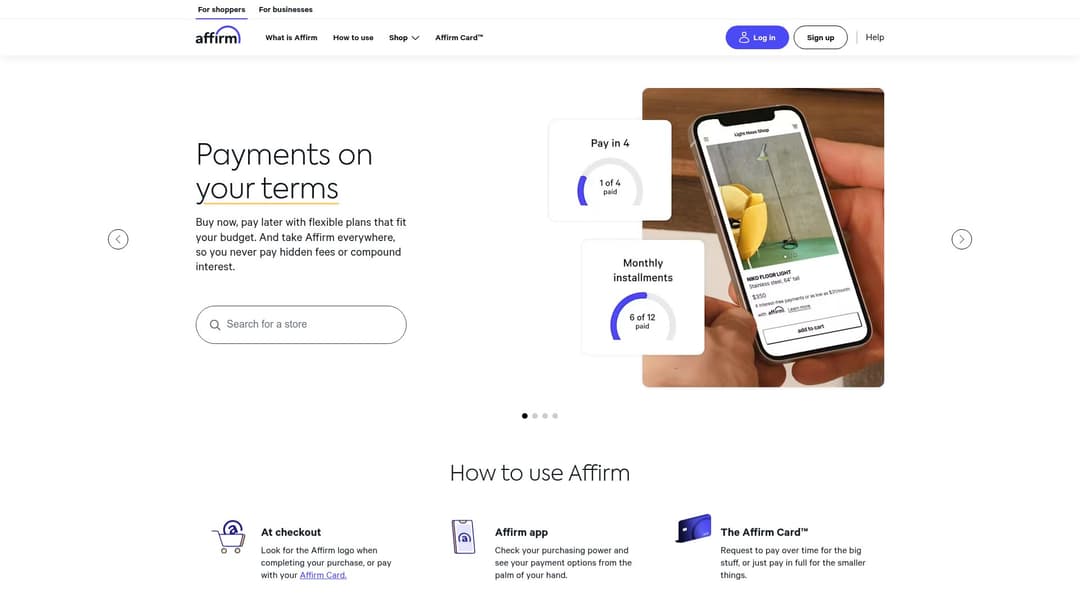 Affirm | Buy now, pay later with no late fees or surprises