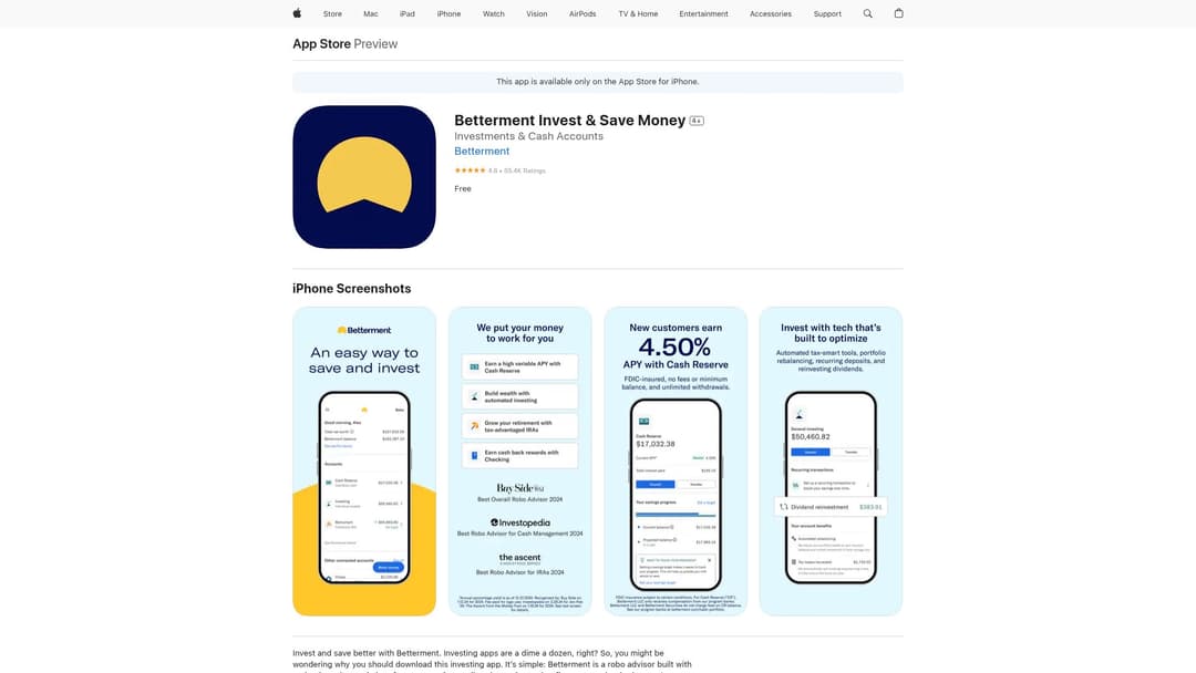Betterment Invest & Save Money