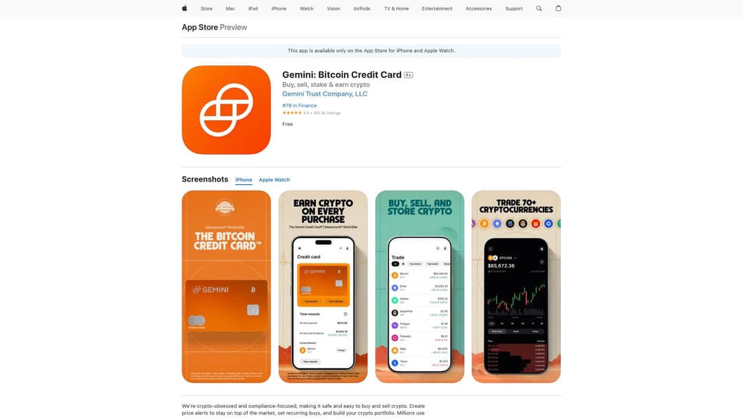 Gemini: Bitcoin Credit Card