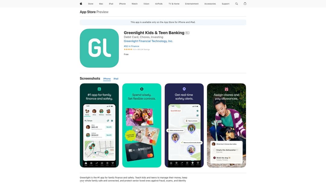 Greenlight Kids & Teen Banking