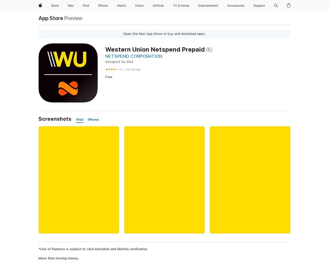 Western Union Netspend Prepaid