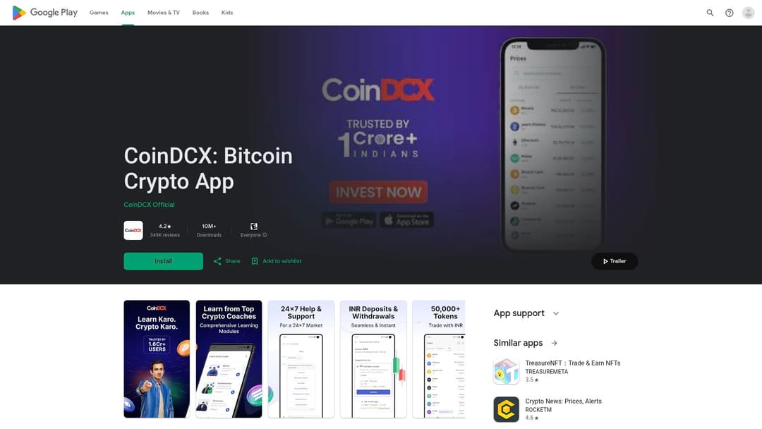 CoinDCX: Bitcoin Crypto App
