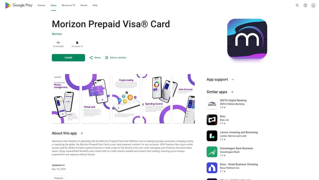 Morizon Prepaid Visa® Card