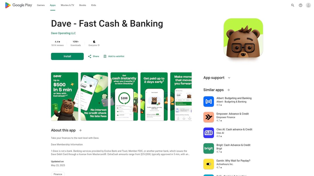 Dave - Fast Cash & Banking