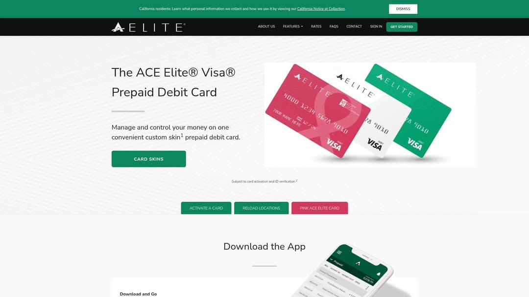 ACE Elite® Visa® Prepaid Debit Card