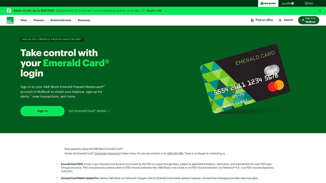 H&R Block Emerald Card