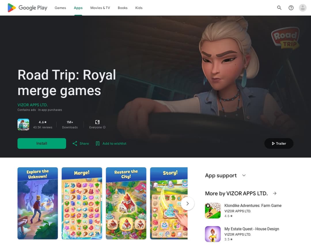 Road Trip: Royal merge games