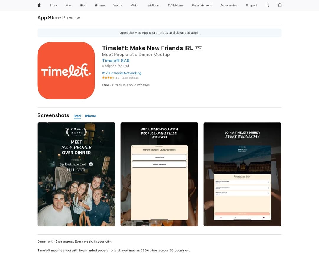 Timeleft: Make New Friends IRL Social Networking