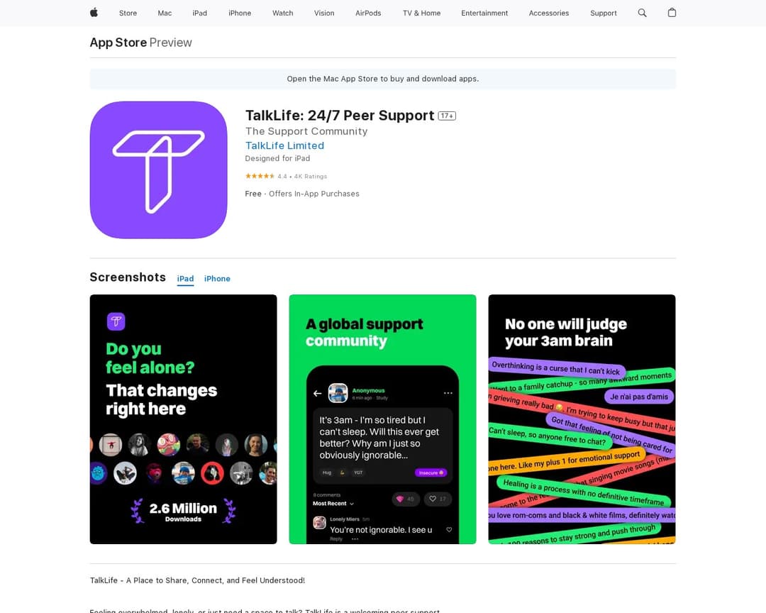 TalkLife: 24/7 Peer Support