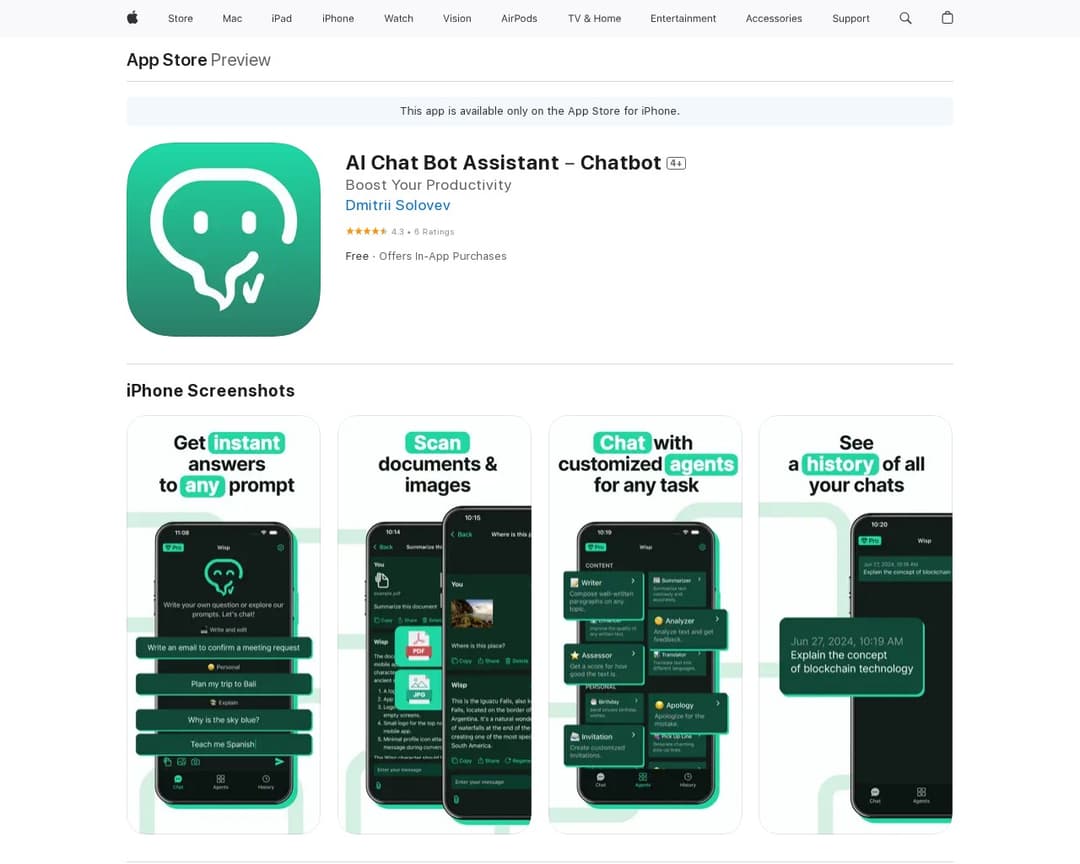 AI Chat Bot Assistant-Chatbot (Wisp)