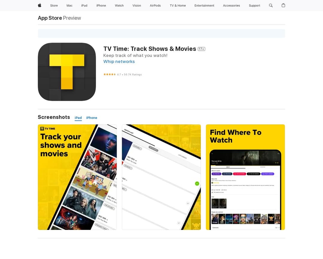 TV Time: Track Shows & Movies