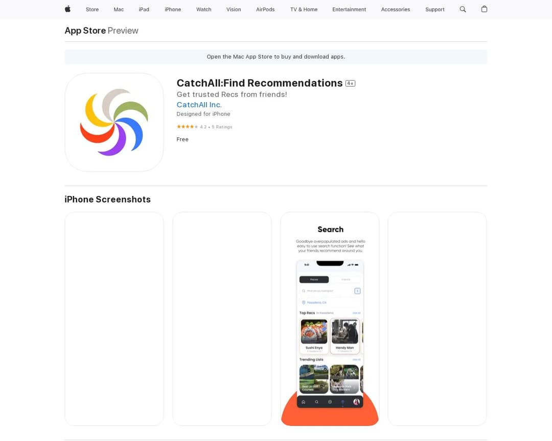 CatchAll:Find Recommendations