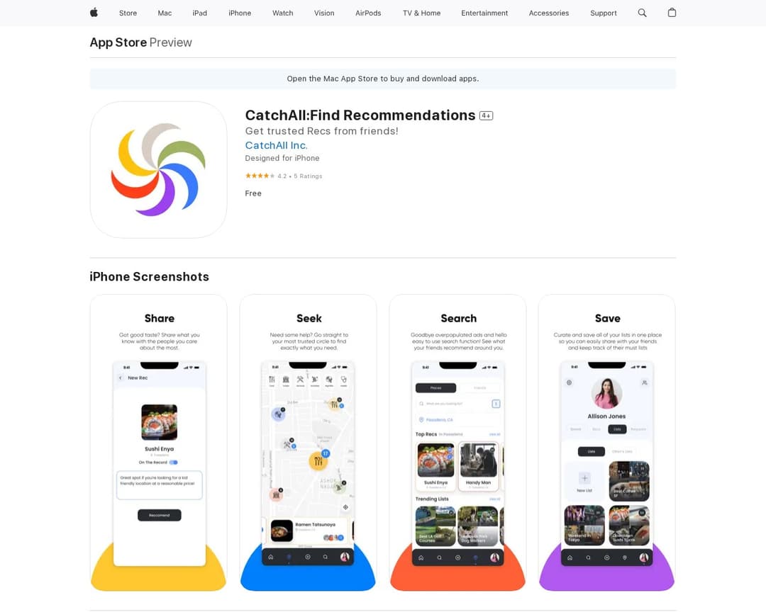 CatchAll:Find Recommendations