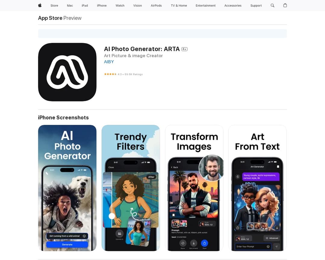 AI Photo Generator: ARTA