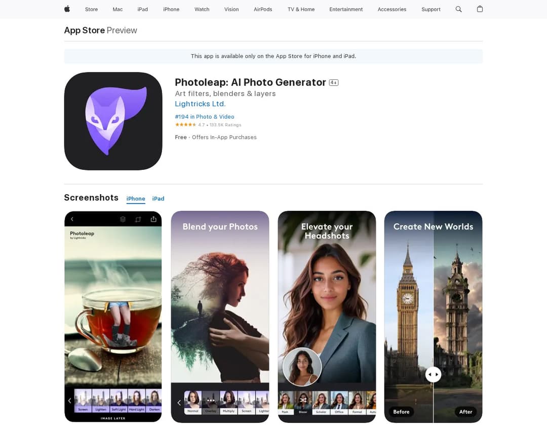 Photoleap: AI Photo Generator