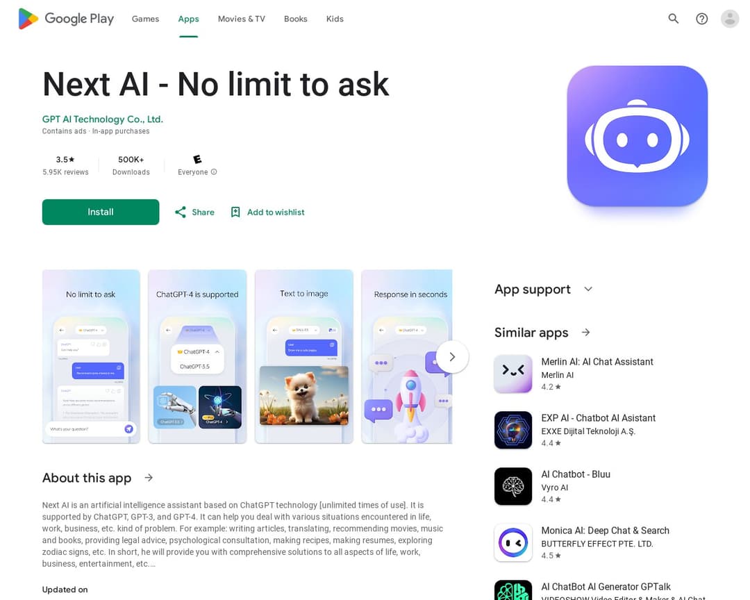 Next AI - No limit to ask