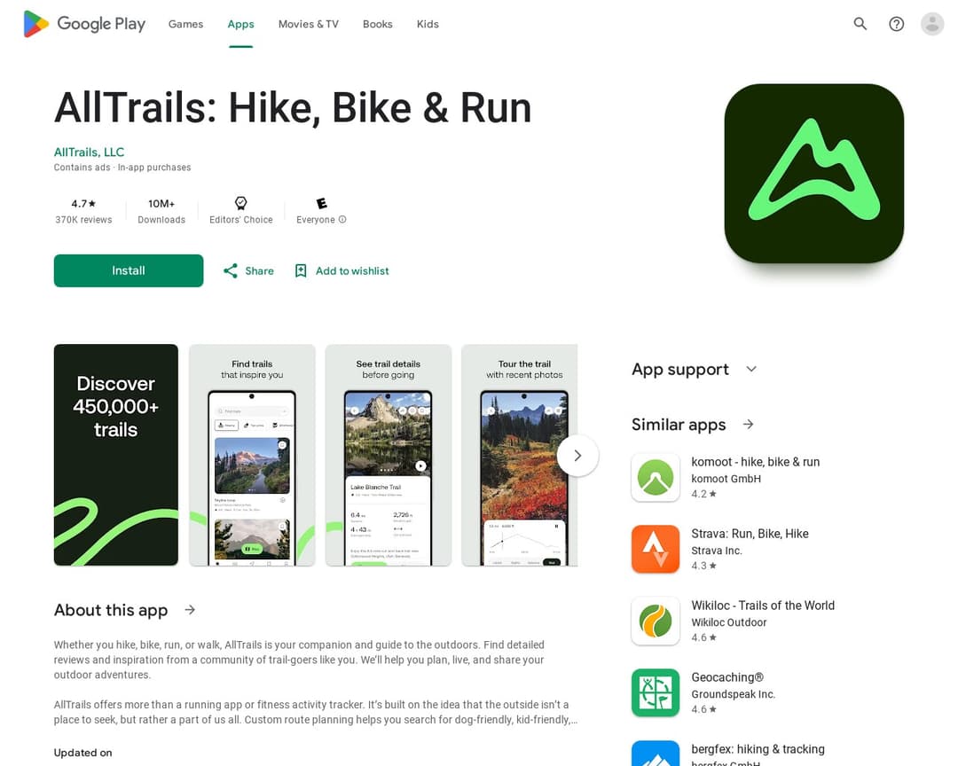 AllTrails: Hike, Bike & Run