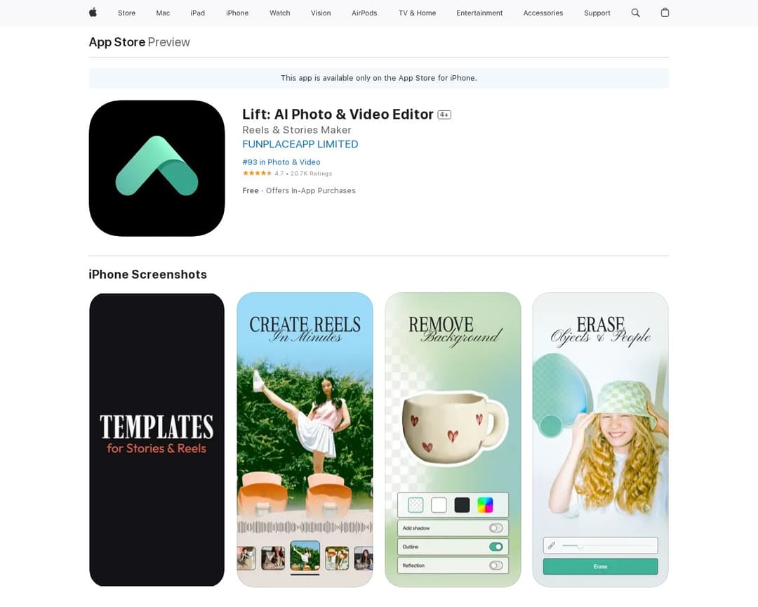 Lift: AI Photo & Video Editor