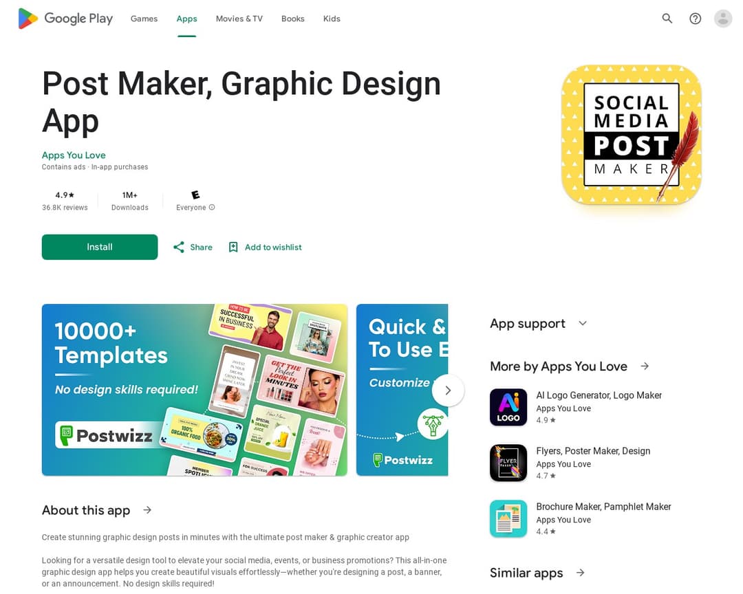 Post Maker, Graphic Design App