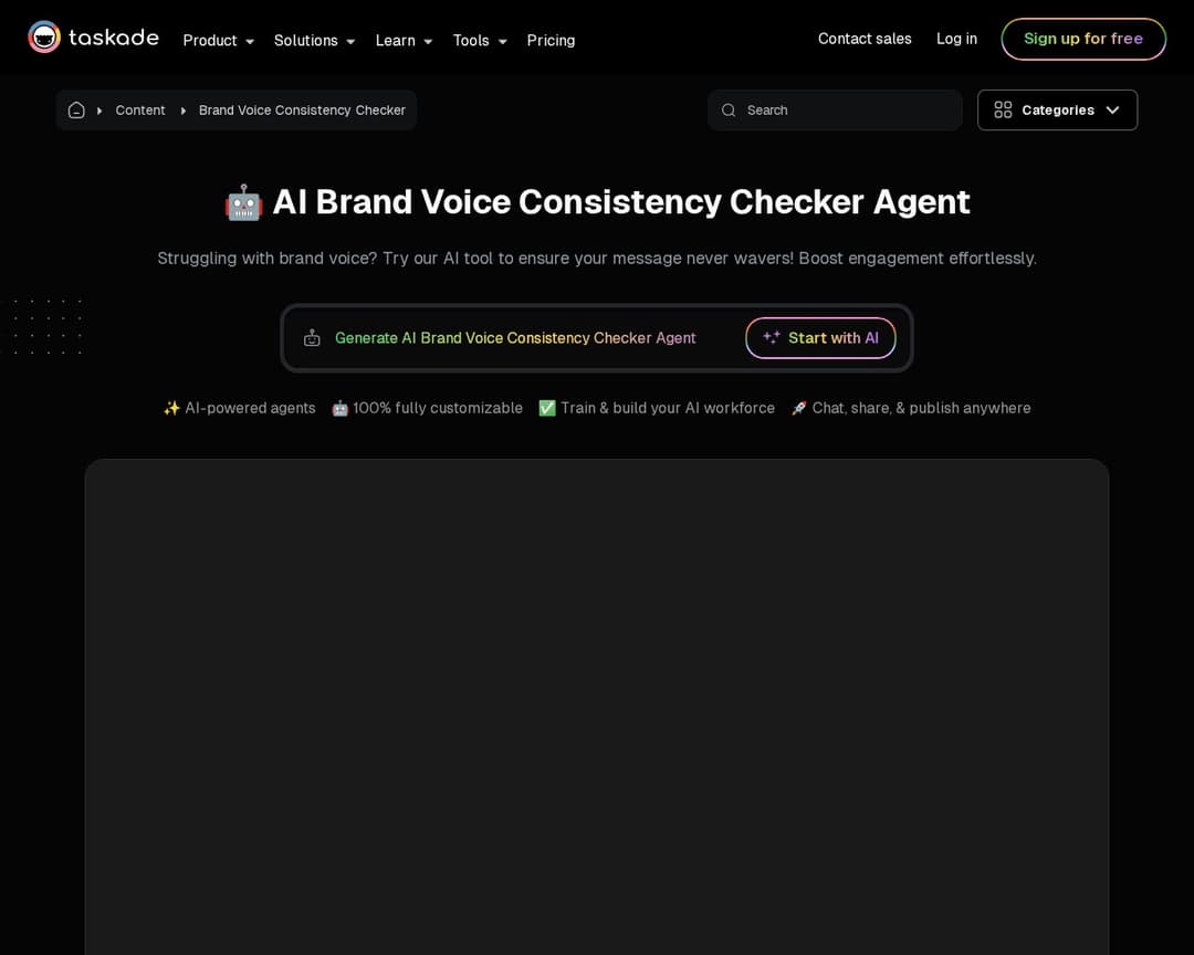 Taskade AI Brand Voice Consistency Checker GPT Agent