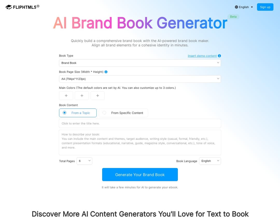 AI Brand Book Generator