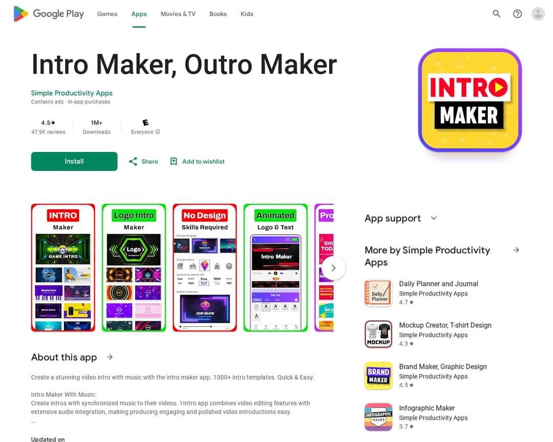 Intro Maker, Outro Maker