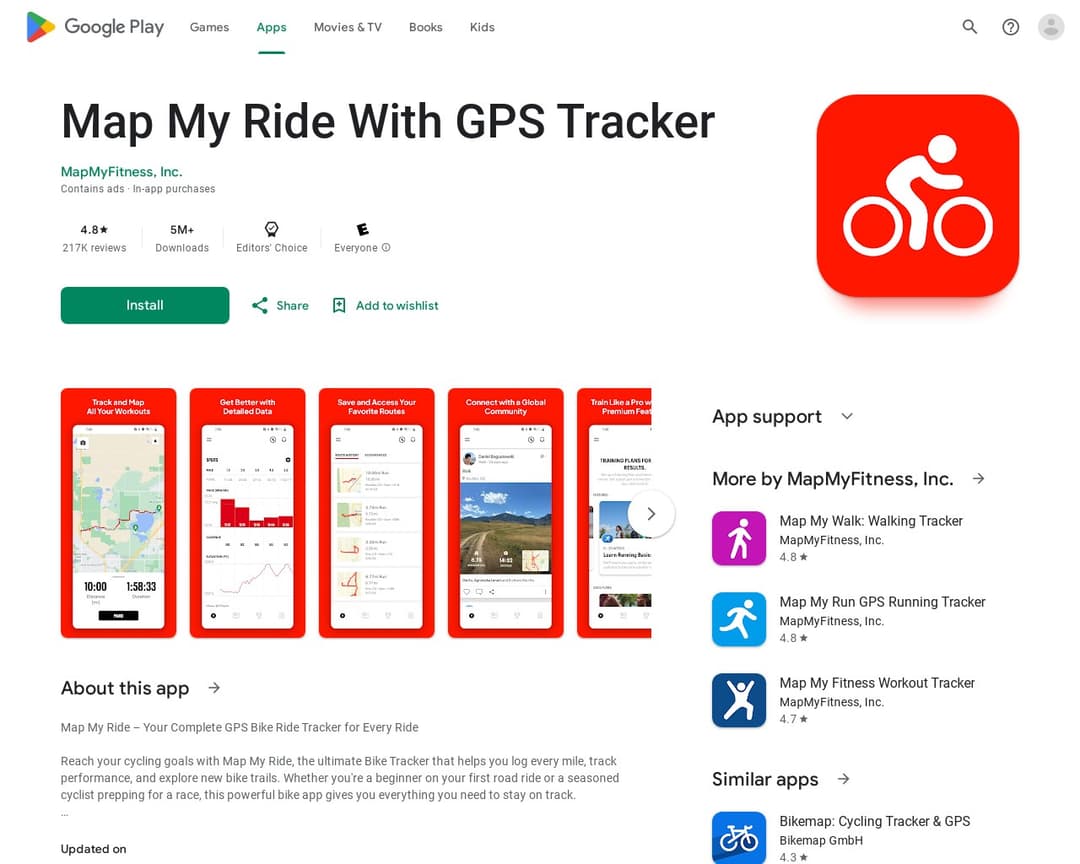 Map My Ride With GPS Tracker