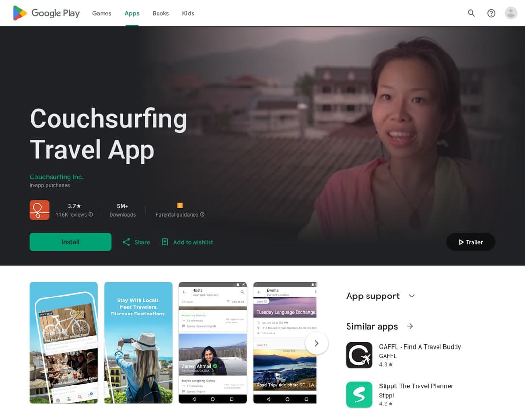 Couchsurfing Travel App