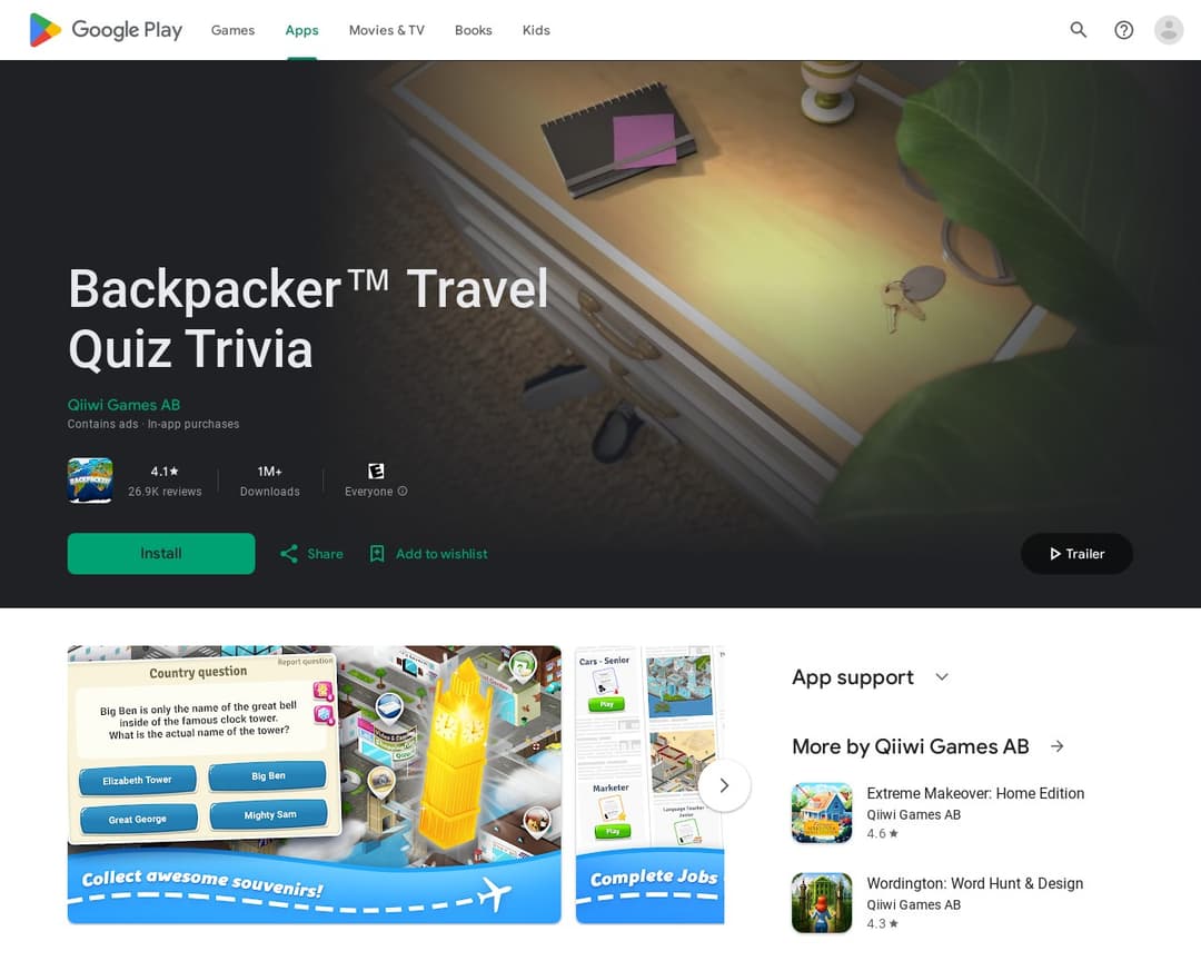 Backpacker™ Travel Quiz Trivia