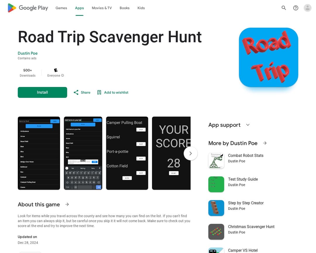 Road Trip Scavenger Hunt