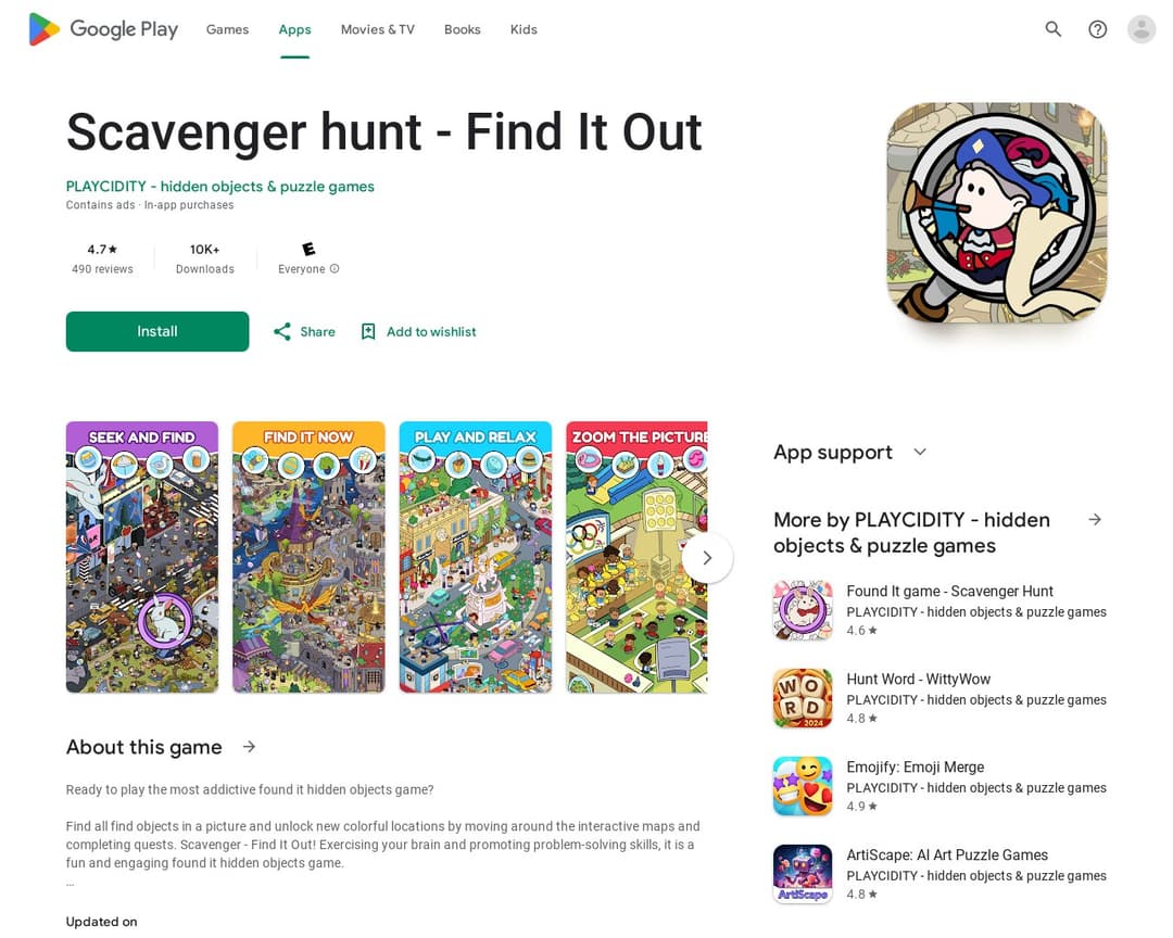 Scavenger hunt - Find It Out