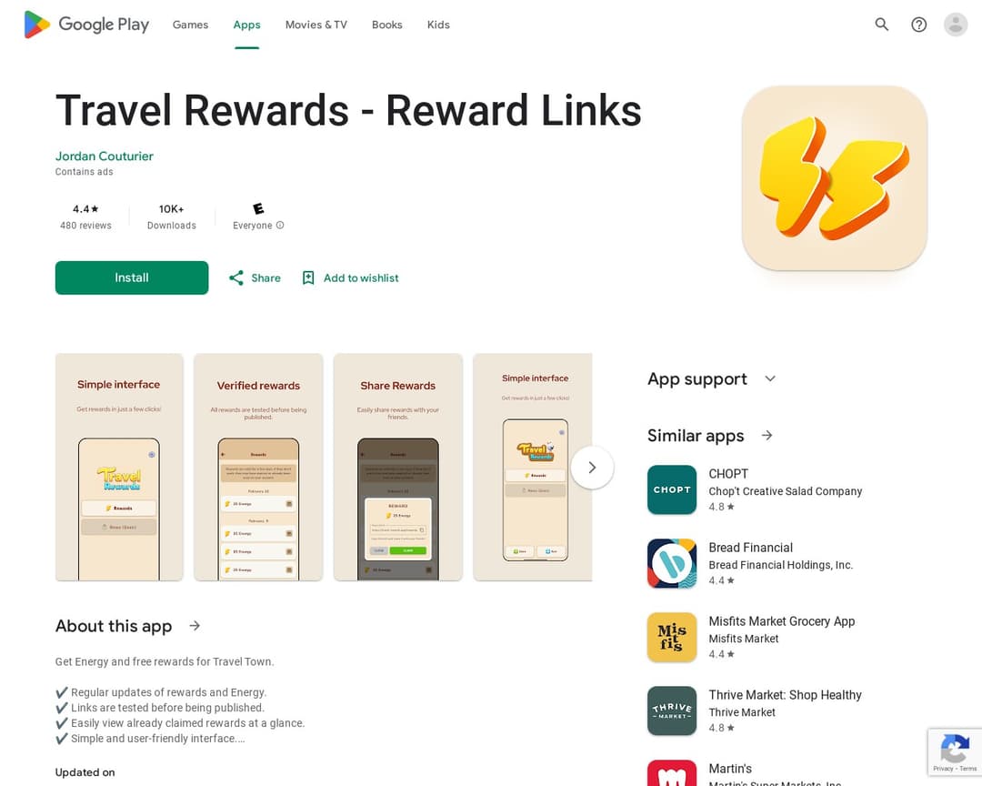 Travel Rewards - Reward Links