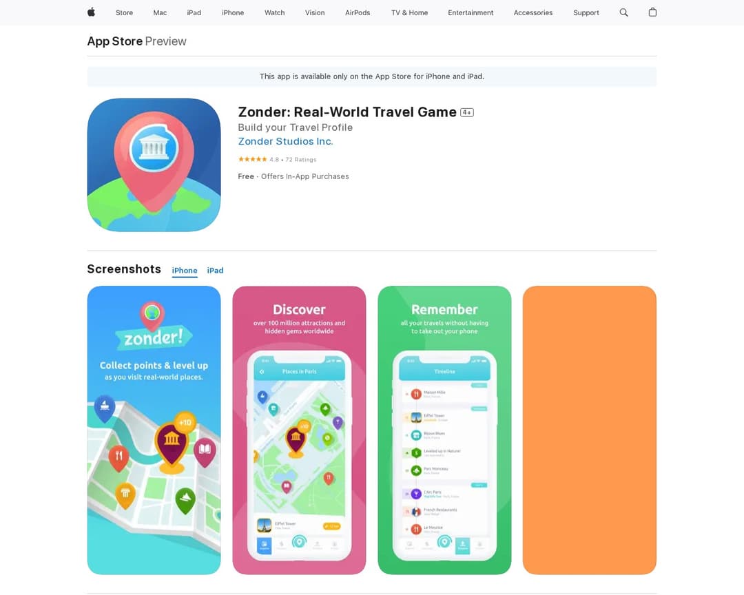 Zonder: Real-World Travel Game